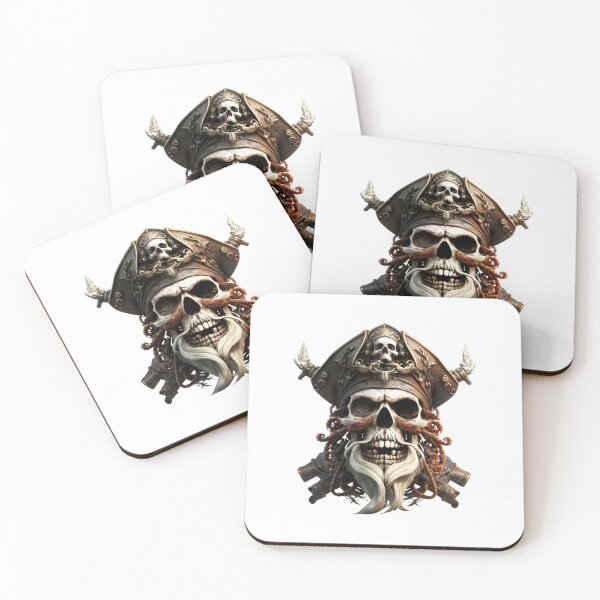Item preview, SKULL DARK PIRATE HAT BEARD SHIP OCEAN SEA CARIBEAN SEA ATLANTIC WEAPONS #ogirdor designed and sold by ogirdorgraphics.