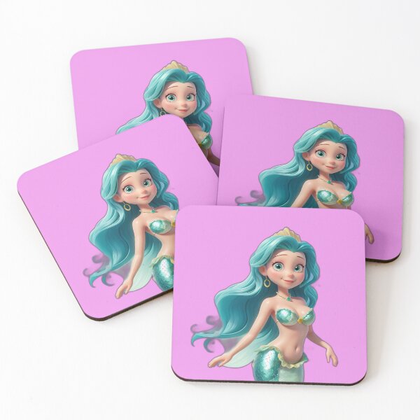 Item preview, Sirenas Kiddy Litt Mermaid of the Merfolk Pink Background designed and sold by SirenasWorld.