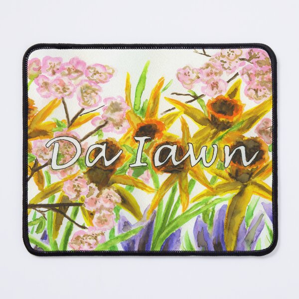 Item preview, Da Iawn with daffodils, crocuses and tree blossom designed and sold by LymphomaLass.