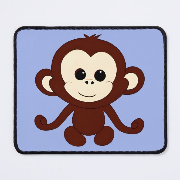 Item preview, cute brown monkey smiling designed and sold by GodsOfArt.