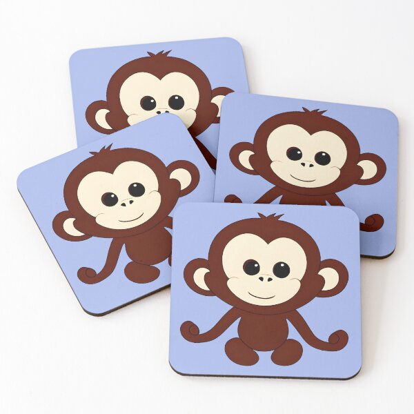 Item preview, cute brown monkey smiling designed and sold by GodsOfArt.