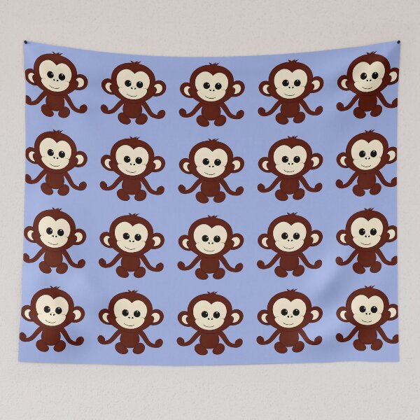 Item preview, cute brown monkey smiling designed and sold by GodsOfArt.