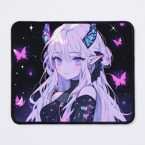 Item preview, Kawaii Pink Ethereal Girl Surrounded by Butterflies designed and sold by bubblegoth.
