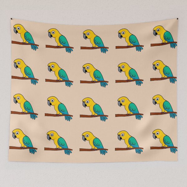 Item preview, cute parrot on a branch designed and sold by GodsOfArt.