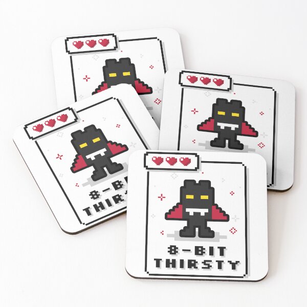 Item preview, 8-Bit Thirtsy Funny Vampire | Funny Retro Vintage Gamer Classic Old School Pixel Gaming designed and sold by lildoodleshirts.