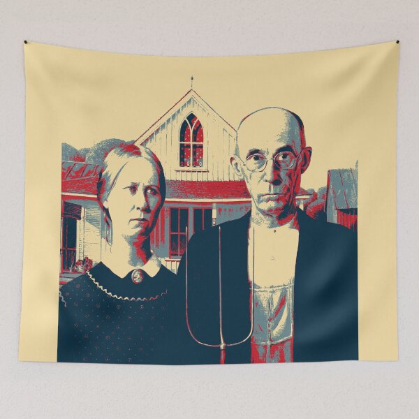 Item preview, Masterpieces Revisited - American Gothic by Grant Wood designed and sold by Serge Averbukh Art Studio.