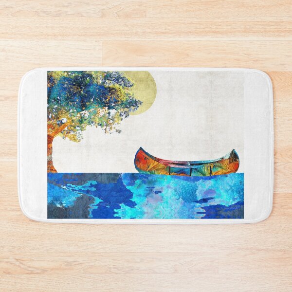 Item preview, The Lazy River Canoe Collage Art designed and sold by Sharon Cummings Art.