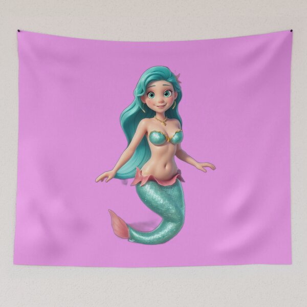 Item preview,  Sirenas Funny Kid Litt Mermaid of the Merfolk on Pink Background designed and sold by SirenasWorld.