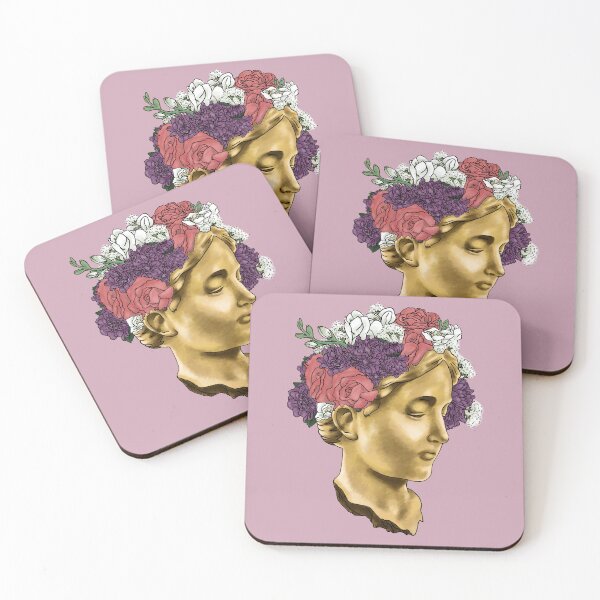 Item preview, Golden Greek Statue with Flowers designed and sold by art-by-byteclub.