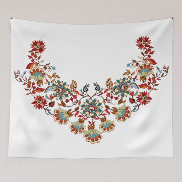 Item preview, Traditional Embroidery Pattern with Beautiful Colorful Flowers designed and sold by Kai Multiverse.