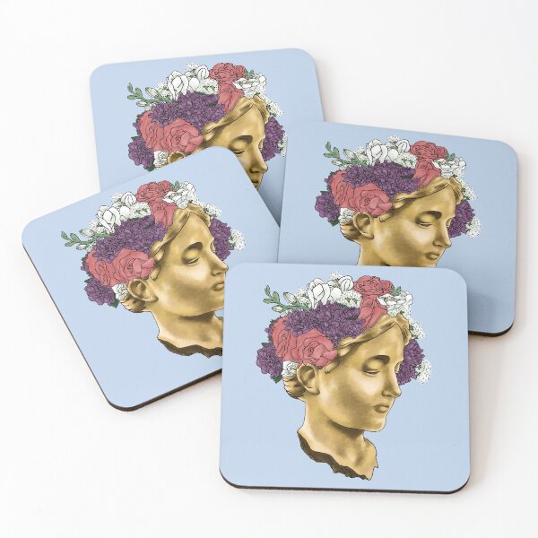 Item preview, Golden Greek Statue with Flowers designed and sold by art-by-byteclub.