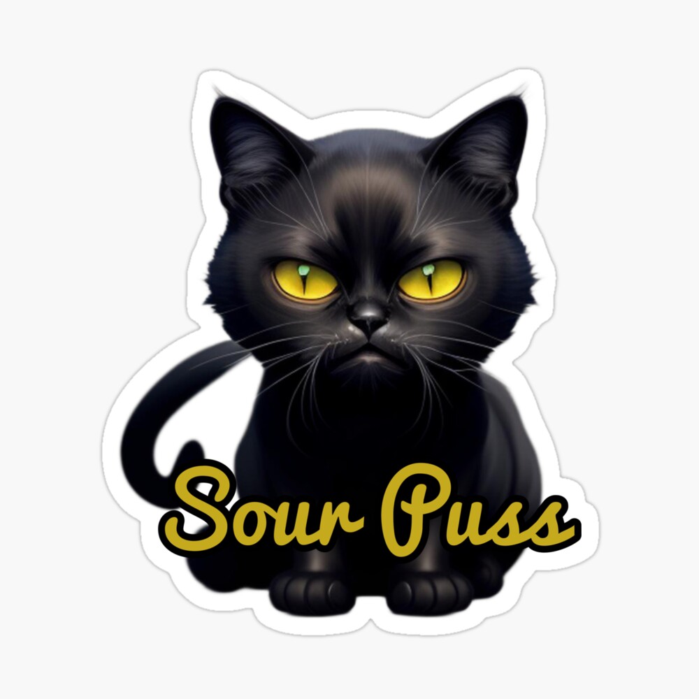 Sour Puss Black Cat