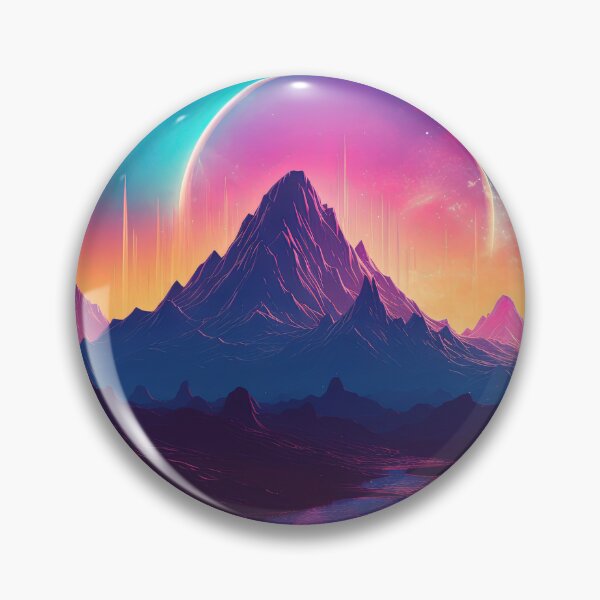 Item preview, Neon Vista: Synthwave Serenity in the Mountains designed and sold by Mullet Monkey.