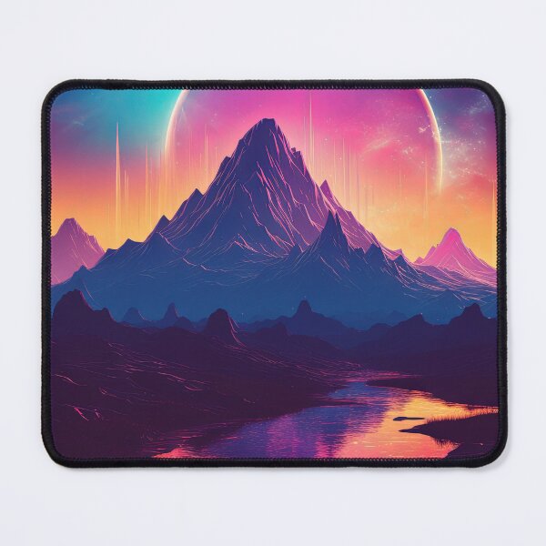Item preview, Neon Vista: Synthwave Serenity in the Mountains designed and sold by Mullet Monkey.