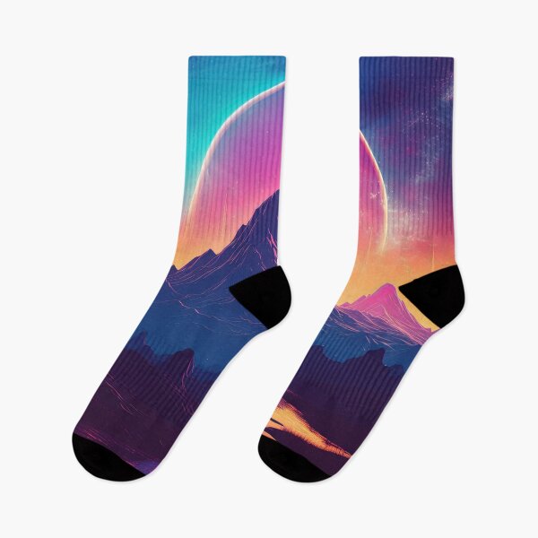 Item preview, Neon Vista: Synthwave Serenity in the Mountains designed and sold by Mullet Monkey.