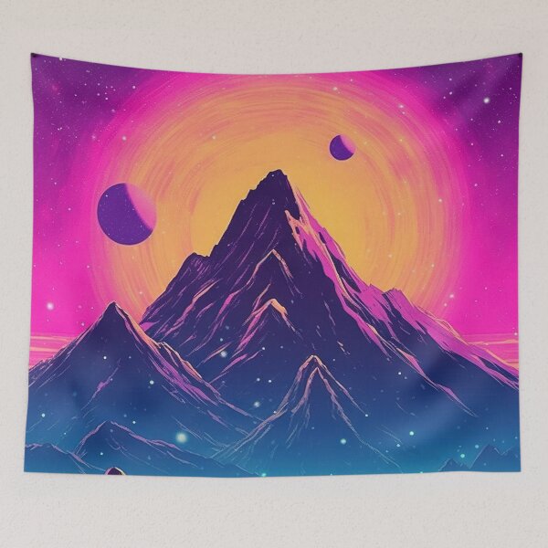 Item preview, Mountain Dreams: Synthwave Bliss in Nature's Embrace designed and sold by Mullet Monkey.