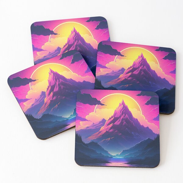 Item preview, Synthwave Sanctuary: Mountain Oasis of Nostalgia designed and sold by Mullet Monkey.