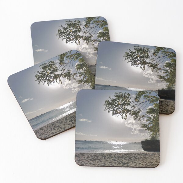 Item preview, Sunset Sky Tropical Beach View with Ocean Waves designed and sold by lildoodleshirts.