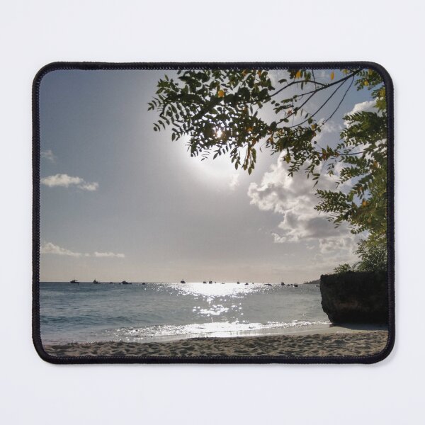 Item preview, Sunset Sky Tropical Beach View with Ocean Waves designed and sold by lildoodleshirts.