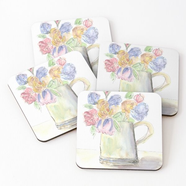 Item preview, Old fashioned water pitcher filled with flowers designed and sold by AnissaF.