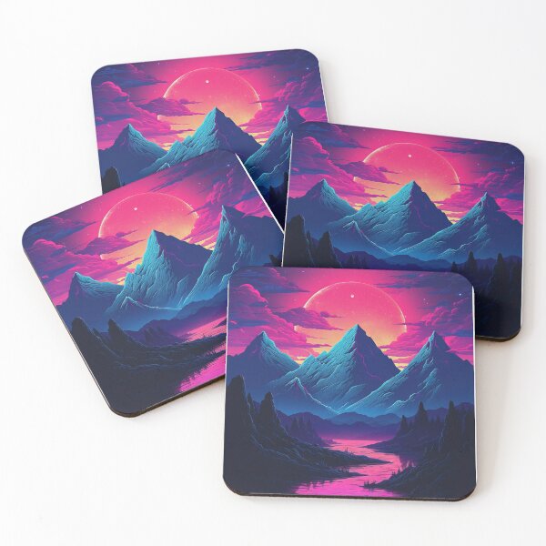 Item preview, Mountain Mirage: Synthwave Dreams in the Scenic Landscape designed and sold by Mullet Monkey.