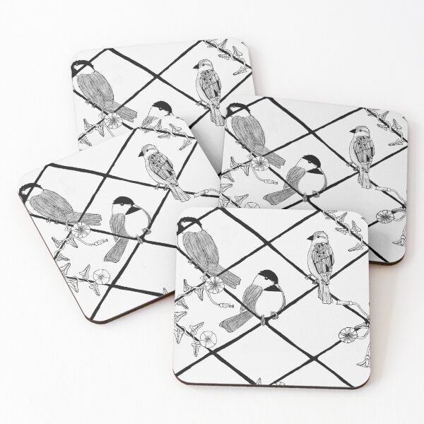 Item preview, Chickadees in Chainlink designed and sold by HoneyedBrie.