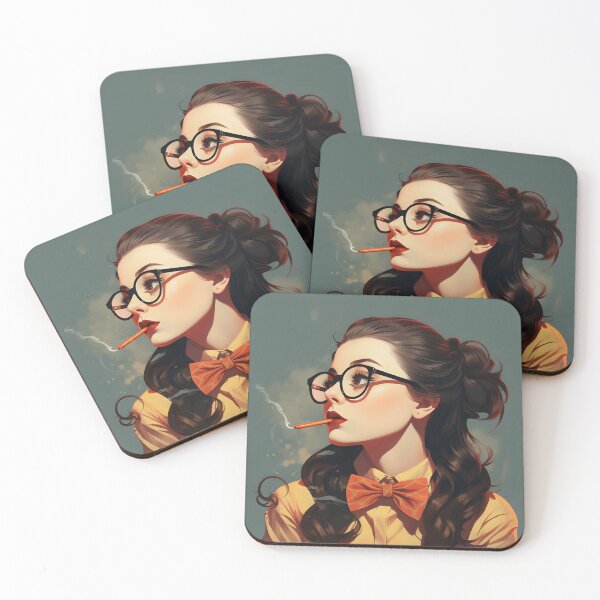 Item preview, Left Facing Brunette Girl Smoking designed and sold by AI-Ascendance.