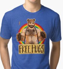 ADAM LIKES HUGS - GAY PRIDE Tri-blend T-Shirt