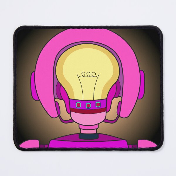 Item preview, AI female pink robot with a yellow light bulb inside a head. Modern technology and futuristic concept. designed and sold by Nalidsa Sukprasert.