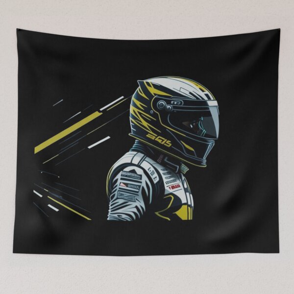 Item preview, racing driver with his helmet advancing to his destination designed and sold by ProductArtistry.