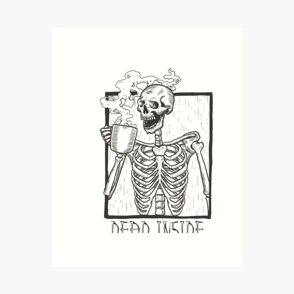 skeleton smoking a cigarette meme Skull GIFs Dead Inside Skeleton Coffee Halloween