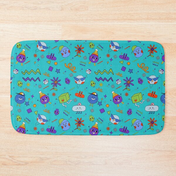 Item preview, pattern of funny cartoons, fun colored shapes. designed and sold by Malogue.