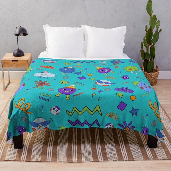 Item preview, pattern of funny cartoons, fun colored shapes. designed and sold by Malogue.