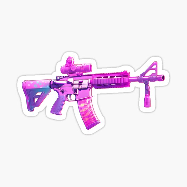 Vista previa del artículo con la obra «Carabina Colt M4 rosa», diseñado y vendido por AI-Ascendance.