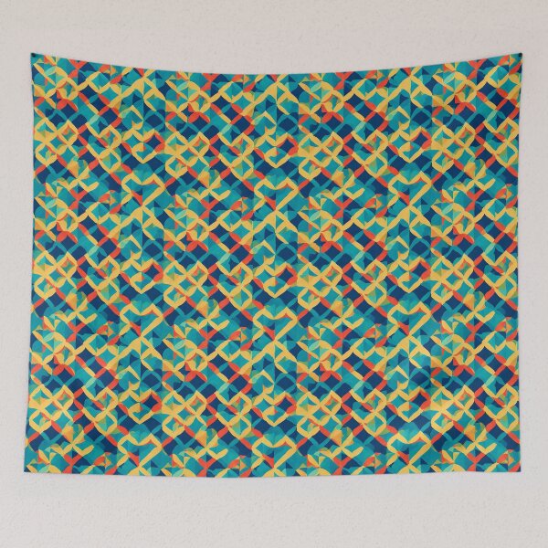 Item preview, Geometric Pattern with Hues of Red, Yellow, and Cyan designed and sold by Islandadora.