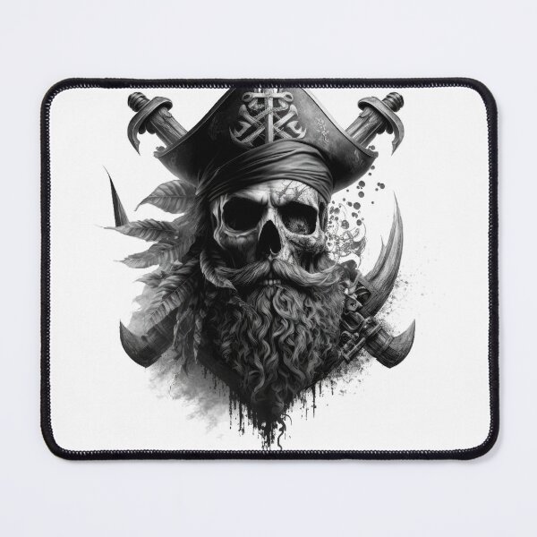 Item preview, SKULL DARK PIRATE HAT BEARD SHIP OCEAN SEA CARIBEAN SEA ATLANTIC WEAPONS #ogirdor designed and sold by ogirdorgraphics.
