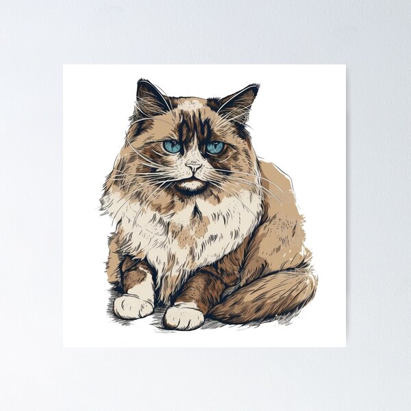 Artikelvorschau, Ragdoll Whimsy Art - Vintage Cat Prints & Wall Hangings for Cat Lovers! entworfen und verkauft von DooodleGod.