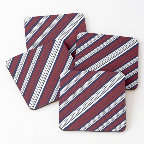 Item preview, Hand-Drawn Red & White Diagonal Stripes On Navy Blue designed and sold by BlueMoonBarn.