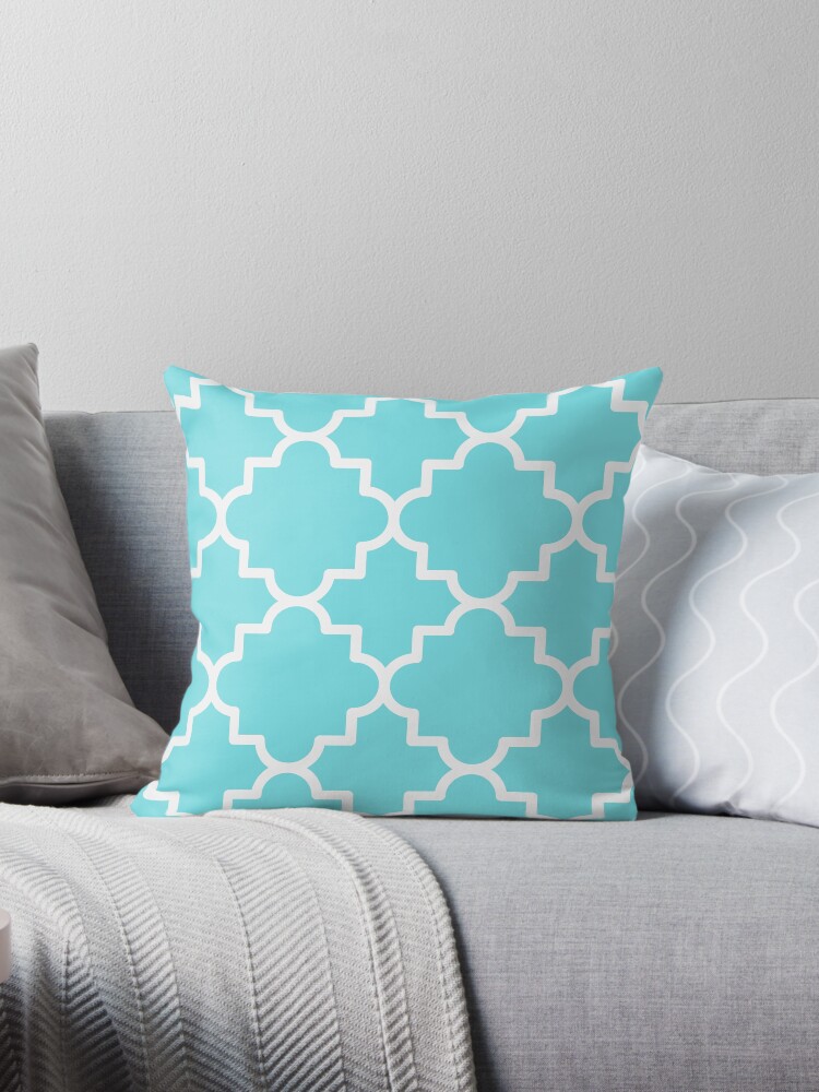 aqua blue throw pillows