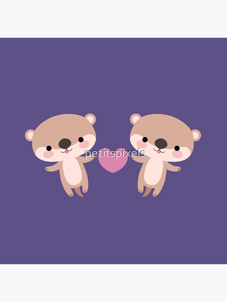 Thumbnail 4 of 4, Pillow, Kawaii otters designed and sold by petitspixels.
