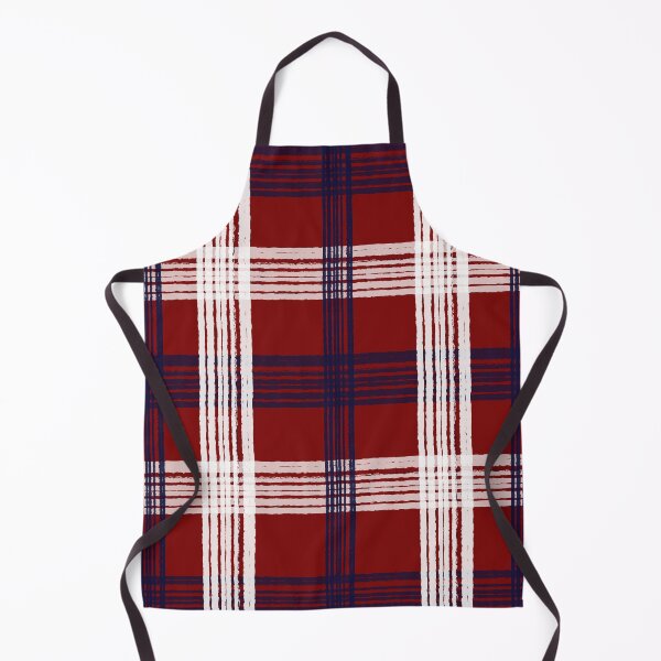 Item preview, Hand-Drawn Flannel, Plaid Design, Navy & White On Red designed and sold by BlueMoonBarn.