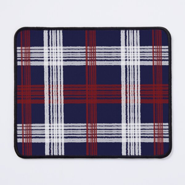 Item preview, Hand-Drawn Flannel/Plaid Red & White on Navy designed and sold by BlueMoonBarn.