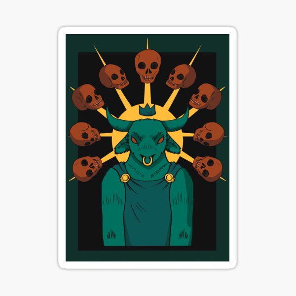 Minotaur and Skulls Sticker