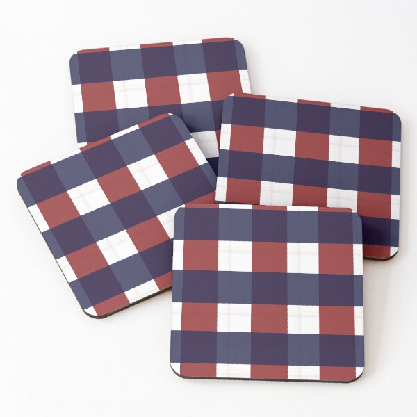 Item preview, Hand-Drawn Red & Navy Buffalo Check On White designed and sold by BlueMoonBarn.