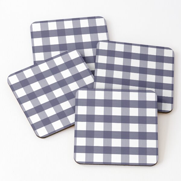 Item preview, Hand-Drawn Navy Blue Buffalo Check/Gingham Pattern on White designed and sold by BlueMoonBarn.