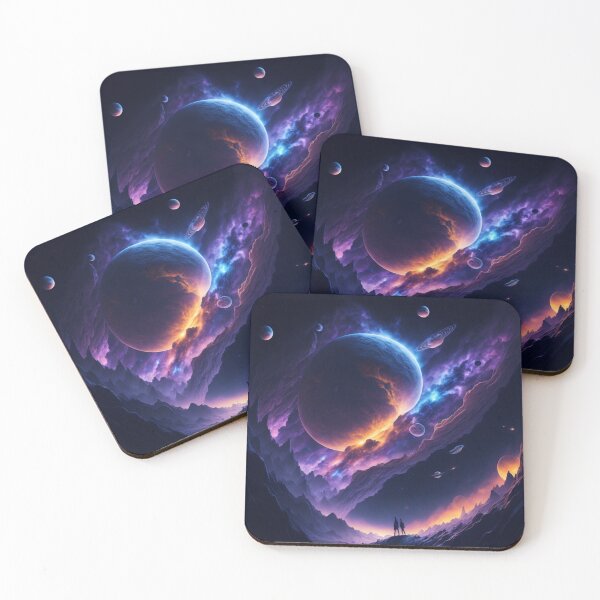 Item preview, Two people admiring the gigantic space - Cosmic Illustration designed and sold by ProductArtistry.