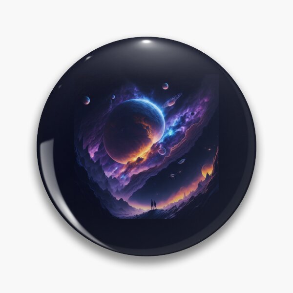 Item preview, Two people admiring the gigantic space - Cosmic Illustration designed and sold by ProductArtistry.