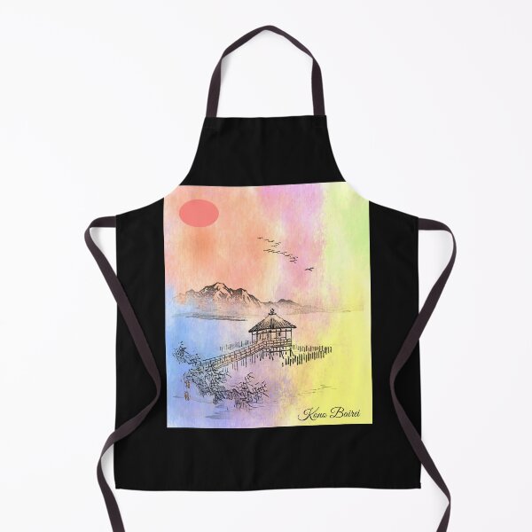 Item preview, Japanese Art: Cottage by the Sea by Kono Bairei (1913) Altered background designed and sold by mturns57.