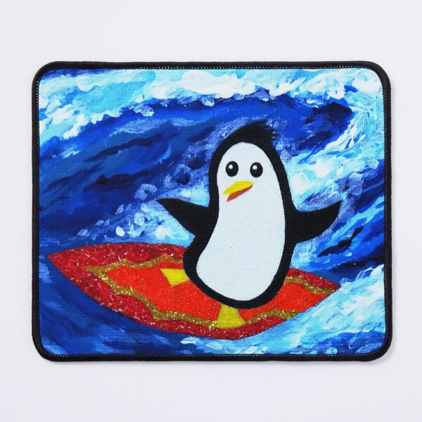 Item preview, Surfing penguin on a summer day   designed and sold by HappyFriendsArt.