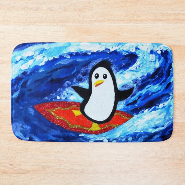 Item preview, Surfing penguin on a summer day   designed and sold by HappyFriendsArt.